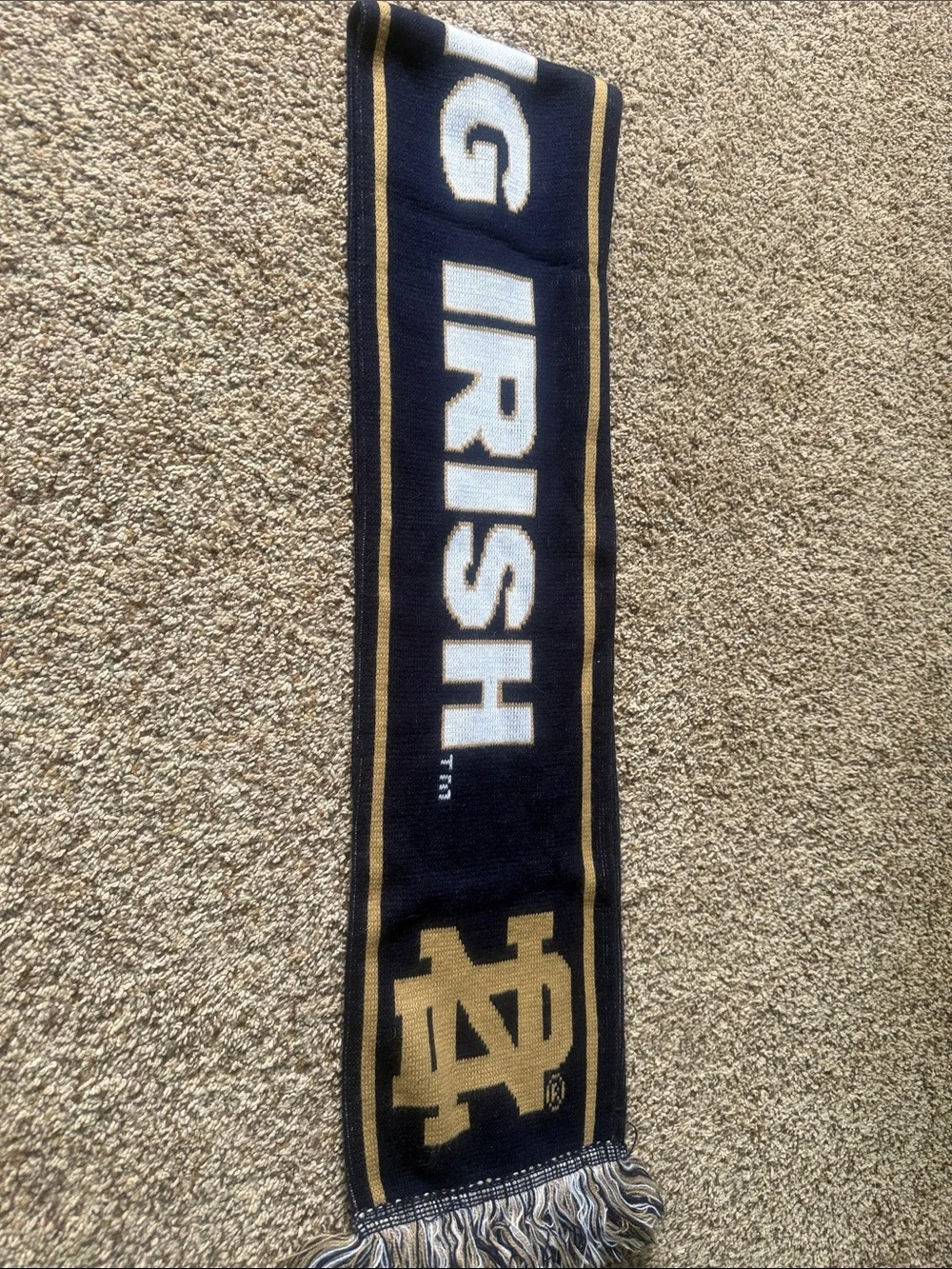 Notre Dame Fighting Irish Navy and Gold Scarf